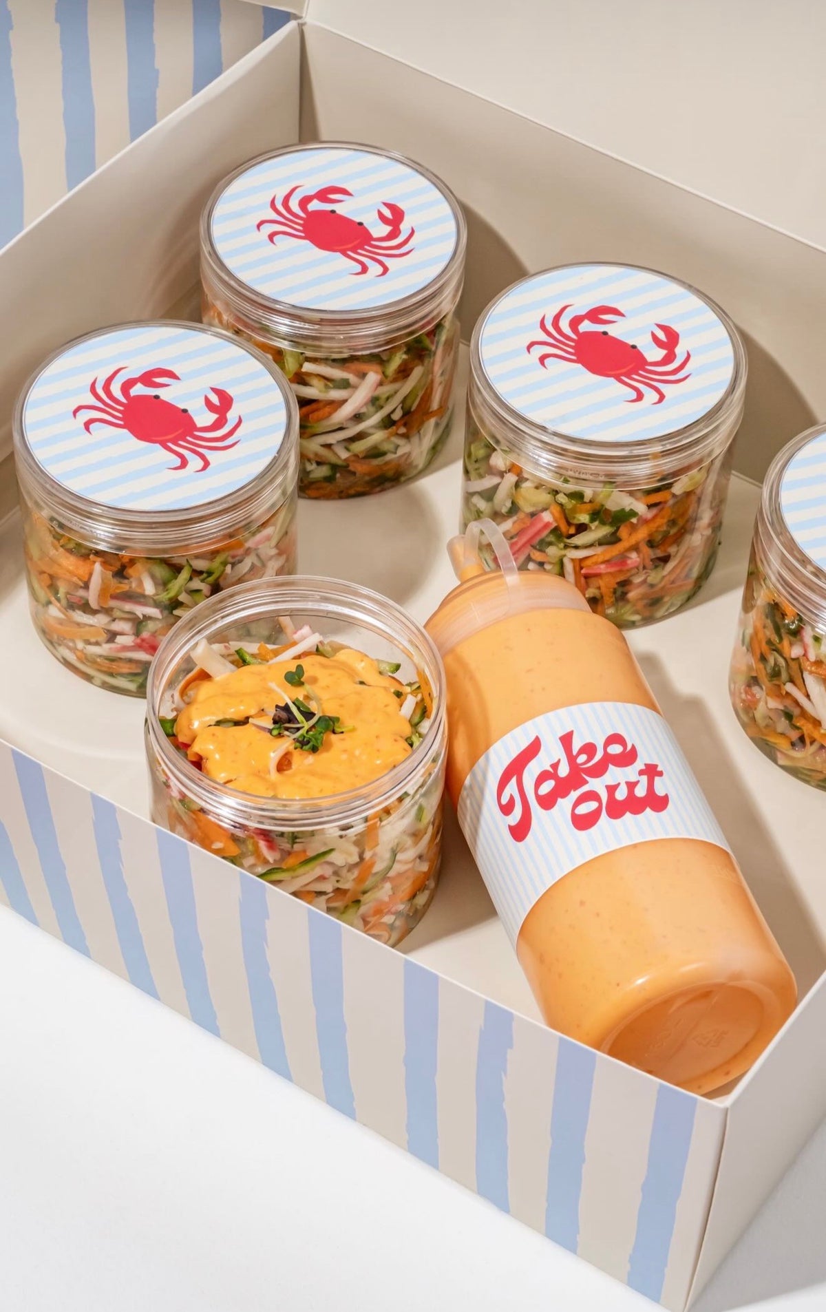 Crab salads jars